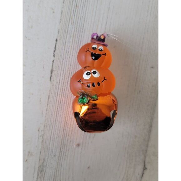 Halloween pumpkin stack Bell ornament Xmas witch hat - Picture 2 of 7